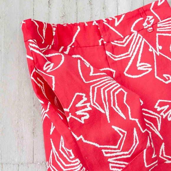 NWT Tyler Boe High Waist Cuffed Linen Blend Shorts in Red and White size… - Picture 3 of 8